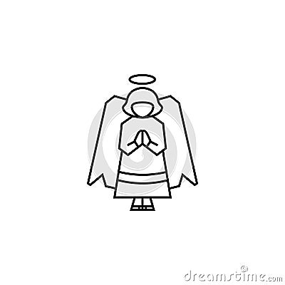 Angel outline easter icon over white Stock Photo