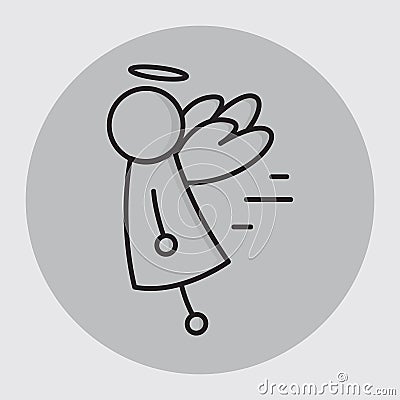 angel outline. Vector illustration decorative design Vector Illustration