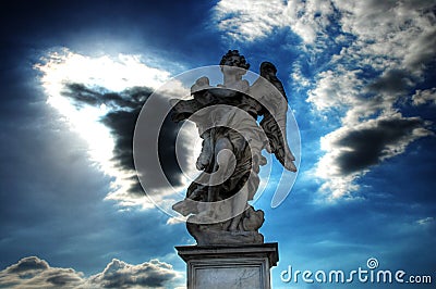 Angel over the Ponte Sant'Angelo (Rome) Stock Photo