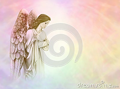 Angel on rainbow background Stock Photo