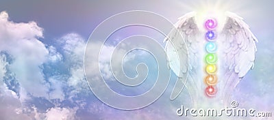 Angel Reiki Wings and Seven Chakra Vortexes Stock Photo