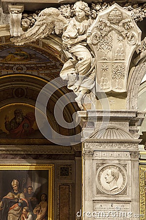 Angel. Santa Maria del Popolo Church, details. Rome. Italy Stock Photo