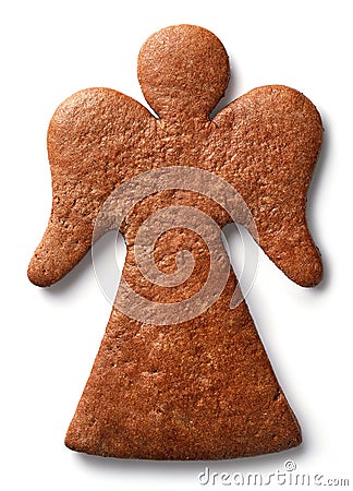 Angel shaped gingerbread cookie Stock Photo