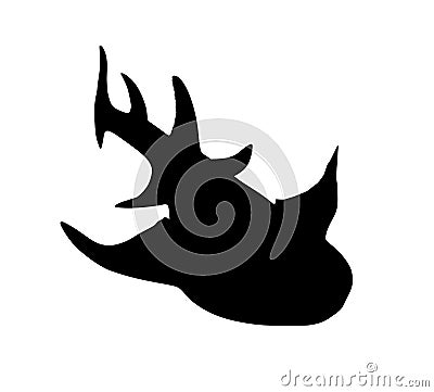 Angel shark vector silhouette illustration isolated on white. Vector Illustration