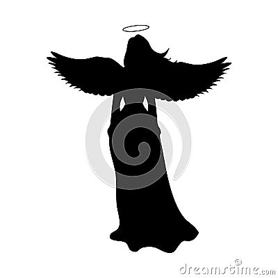 Angel silhouette christmas religious christian Vector Illustration
