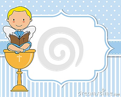 Angel sitting on a chalice Vector Illustration