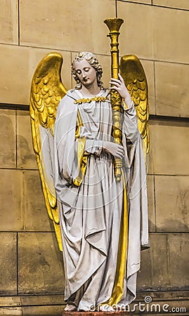 Angel Statue Cathedral Saint Mary Mejor Basilica Marseille France Stock Photo