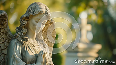 Angel Statue on a cemetery Stock Photo