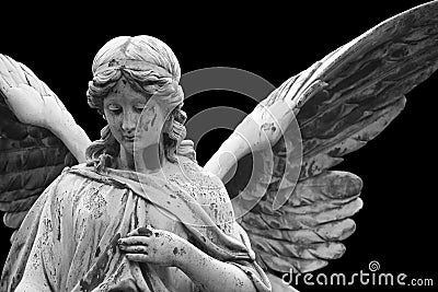 Angel statue on graveyard Stock Photo