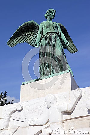 Angel Statue on the World War 1 Maritime Monument Stock Photo