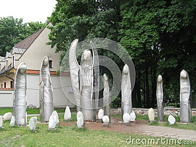 Angel Statues in the park Editorial Stock Photo