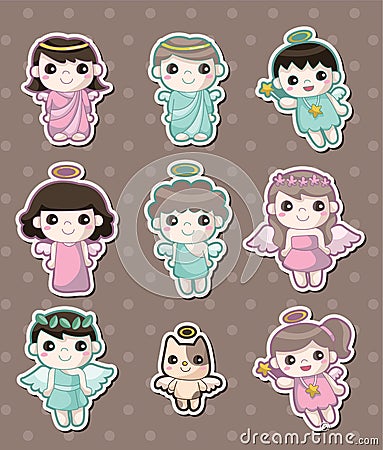 Angel stickers Vector Illustration