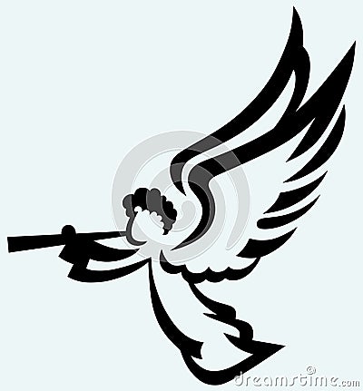 Angel with trumpet Vector Illustration