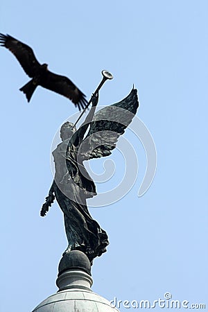 Angel of victory atop the dome of Victoria Memorial, Kolkata Stock Photo