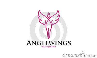 Angel Wings Logo Vector Illustration