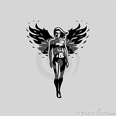 A woman angel with wings Vector Illustration