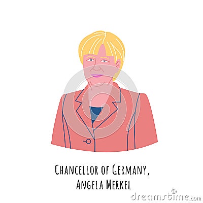 Angela Merkel portrait illustration Vector Illustration