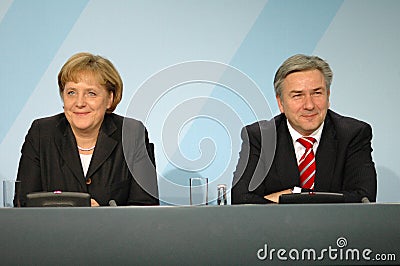 Angela Merkel, Klaus Wowereit Editorial Stock Photo