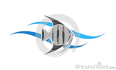 Angelfish illustration vector design Vector Illustration