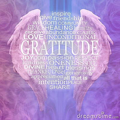 Angelic Gratitude Circle of Wise Words Wall Art Stock Photo