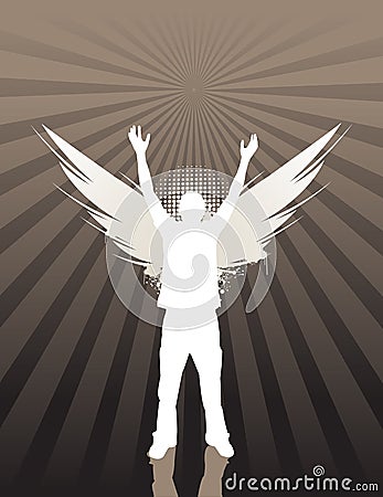 Angelic youth Vector Illustration