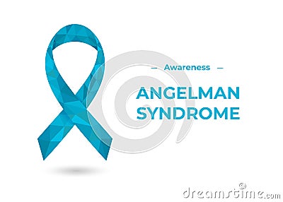 Angelman Syndrome Happy puppet syndrome Awareness ribbon isolated on white background Vector Illustration