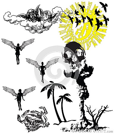 Angels, the dead vector Vector Illustration