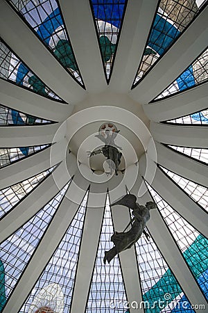 Angels flying in the Cathedral of Brasilia Editorial Stock Photo