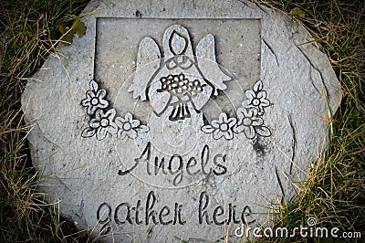 Angels Gather Here Stone Stock Photo