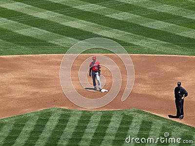 Angels Hideki Matsui stands on second base Editorial Stock Photo