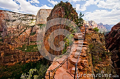 Angels Landing at Zion National Park, Utah Stock Photo