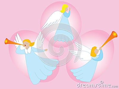 Angels making music Vector Illustration