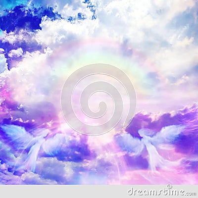 Angels are near, indigo angels and clouds, photographed in Bloemfontein, South Africa Stock Photo