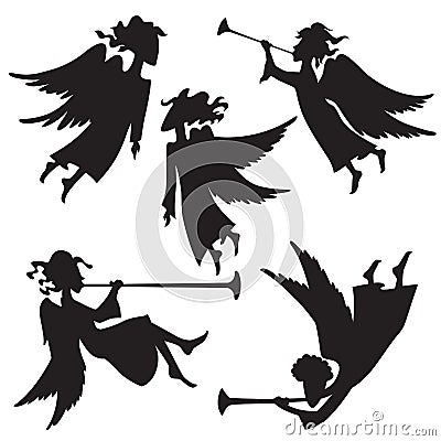 Angels set 3 Vector Illustration