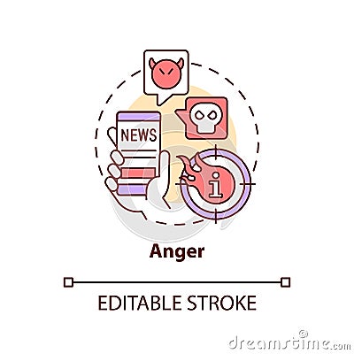 Anger concept icon Vector Illustration