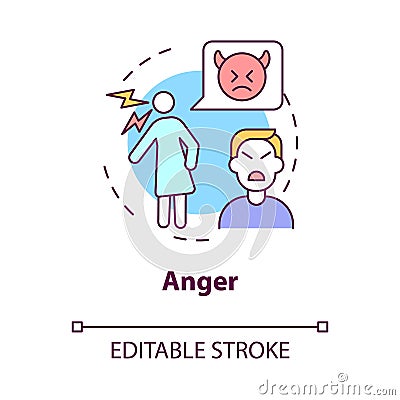 Anger concept icon Vector Illustration