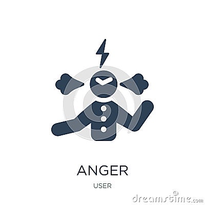 anger icon in trendy design style. anger icon isolated on white background. anger vector icon simple and modern flat symbol for Vector Illustration
