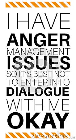 Anger management message vector on a white background Stock Photo