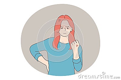 Anger, rage, furious woman concept Vector Illustration