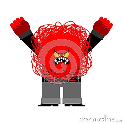 Anger red face. Evil sign. Vector illustration Vector Illustration