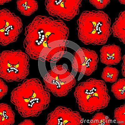 Anger red pattern seamless. Evil background. Vector texture Vector Illustration