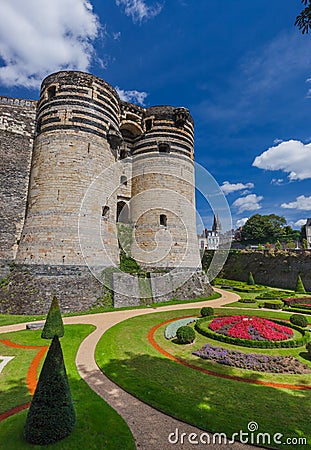 Angers castle in the Loire Valley - France Stock Photo