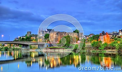 Angers Castle and the Maine River in France Stock Photo