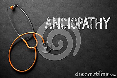 Angiopathy Handwritten on Chalkboard. 3D Illustration. Stock Photo