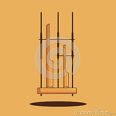 Angklung Vector Illustration. Musical Instrument Concept. Flat Cartoon Vector Illustration