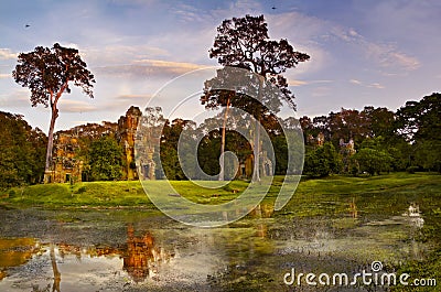 Angkor Prasat suor prat temple Stock Photo