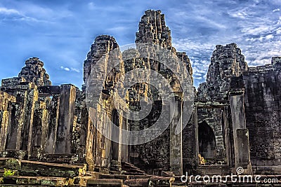 Angkor Thom - Bayon Temple Stock Photo