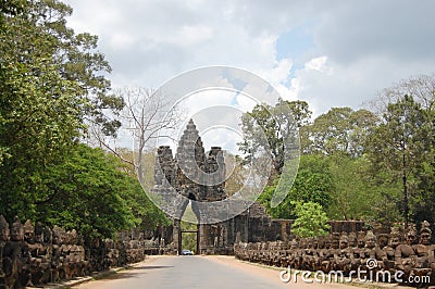 Angkor Thom (Great City), located in present day Cambodia Editorial Stock Photo