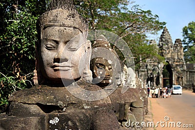 Angkor Thom South Gate Stock Photo