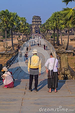 The temple Angkor Wat Cambodia. Editorial Stock Photo